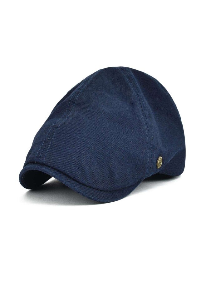 VOBOOM Cotton Flat Cabbie Hat Gatsby Ivy Irish Hunting Newsboy Cap (Navy) - Image 1